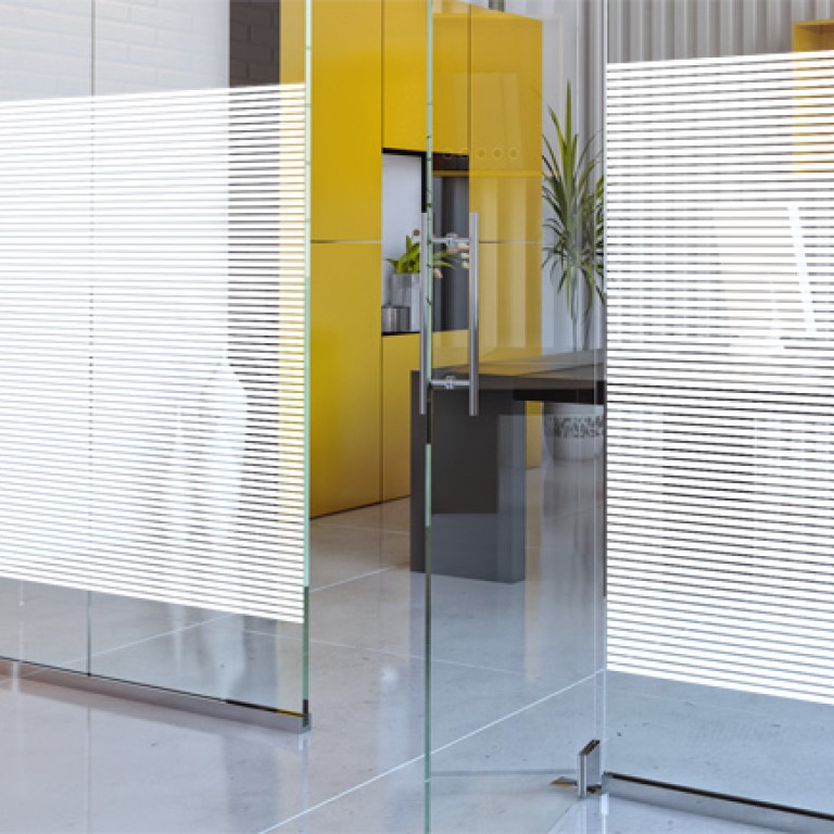 White 10mm Lines Window Film