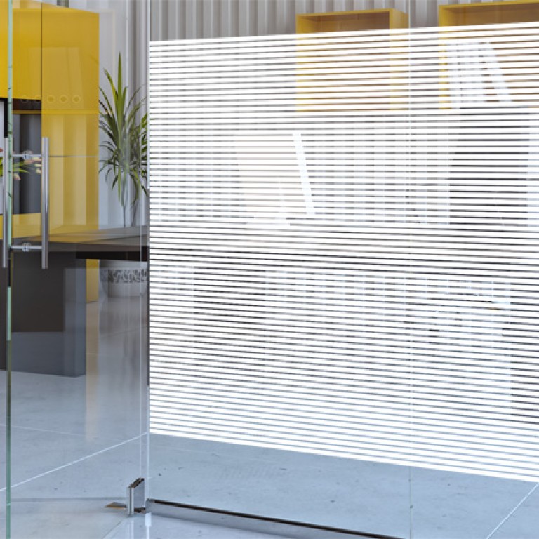 White 10mm Lines Window Film