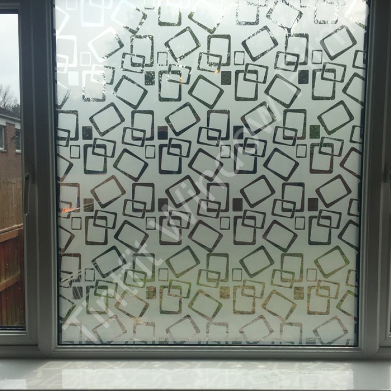 Frosted Architectural Squares Window Film