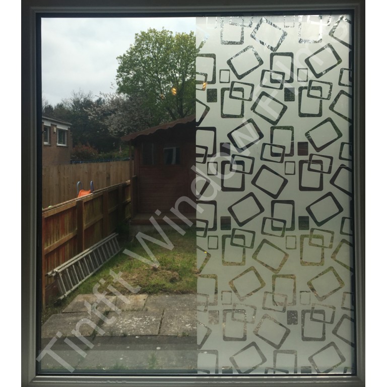 Frosted Architectural Squares Window Film