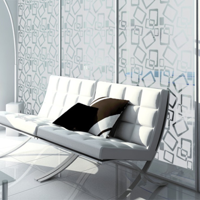 Frosted Architectural Squares Window Film