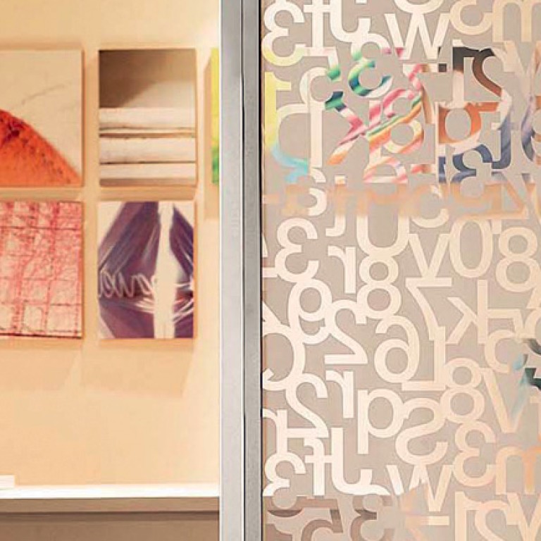 White Text Window Film