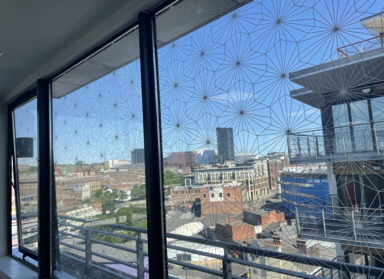 Transforming Office Spaces with Frosted Kaleidoscope Window Film