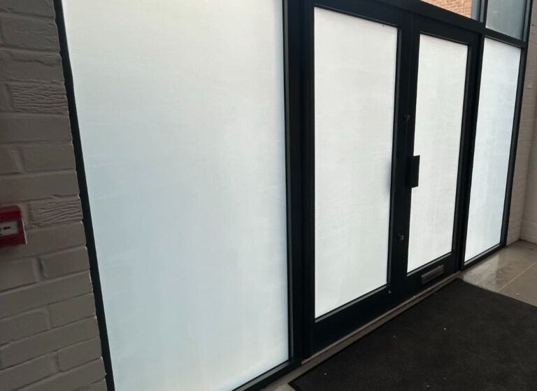 White Frost Privacy Window Film Installation at Essex Office